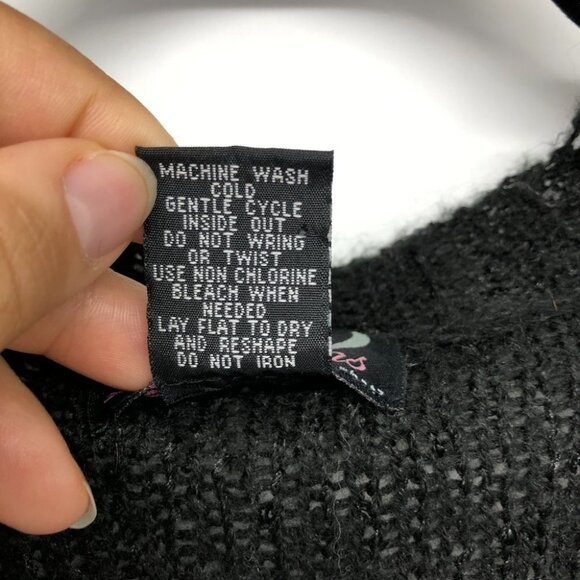 Questions brand Black & Grey Striped Sparkle Sequin Glitter Buttoned Cardigan XL - Picture 8 of 13